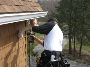 Seamless Aluminum Gutter Downspout Installation In Seamless Aluminum Gutter Downspout Installation In